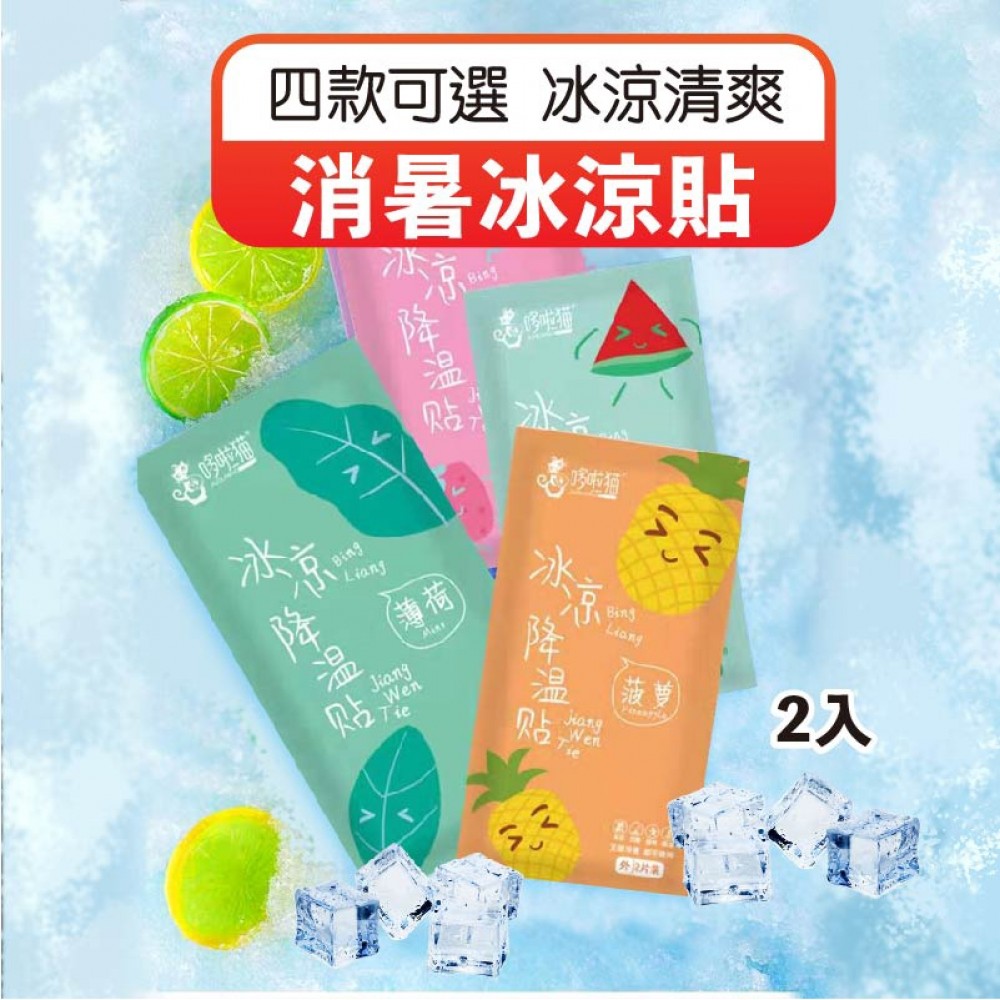 【2入】消暑冰涼貼 冰涼貼 冰涼降溫貼 降温退燒 散熱貼 清涼消暑 降溫消暑 清凉 冰貼 水果味 歐文購物
